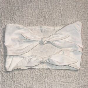 White Bow Bandeau Top